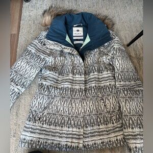 Roxy Blue Ski Jacket with Fur Hood